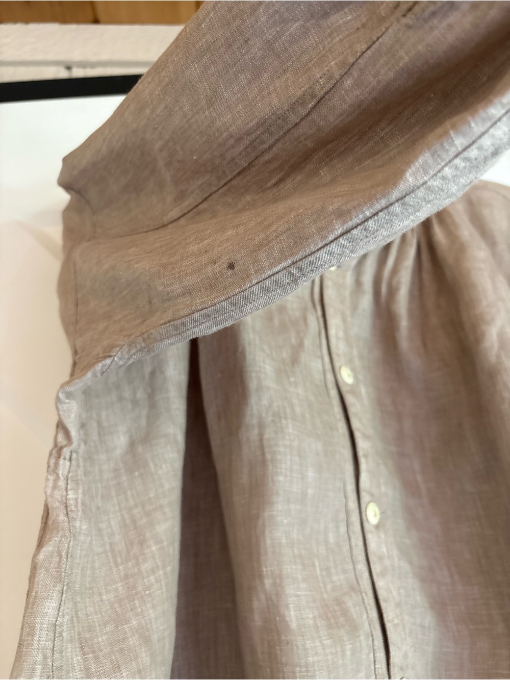 Haversack Linen Button Front Blouse Taupe L/XL - Picture 4 of 7